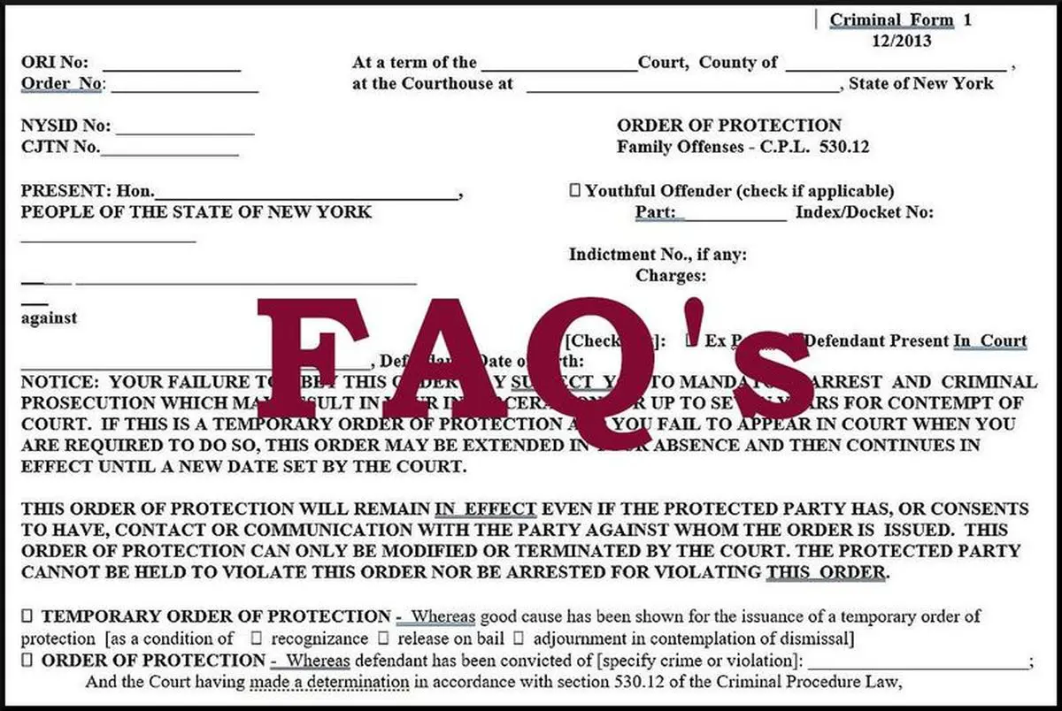 No-Contact Restraining Orders FAQs